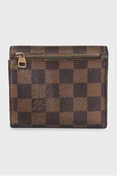 Canvas wallet with signature brown print