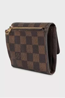 Canvas wallet with signature brown print