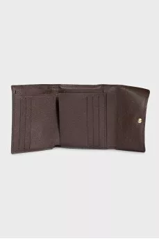 Canvas wallet with signature brown print