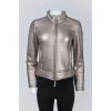 Sheepskin coat in silver color