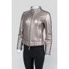 Sheepskin coat in silver color