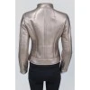 Sheepskin coat in silver color
