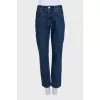 Straight-leg mid-rise jeans in blue