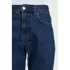 Straight-leg mid-rise jeans in blue