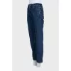 Straight-leg mid-rise jeans in blue