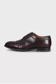 Men's red leather shoes