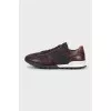 Men's sneakers made of textile and leather with perforations