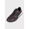 Men's sneakers made of textile and leather with perforations