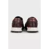 Men's sneakers made of textile and leather with perforations