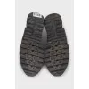 Men's sneakers made of textile and leather with perforations