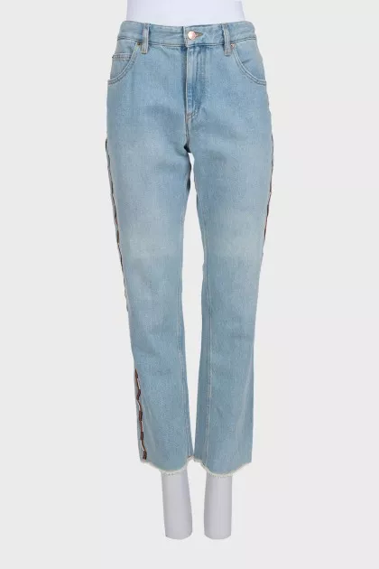 Vintage jeans with stripes