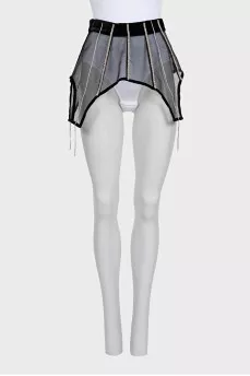 Black peplum with rhinestones