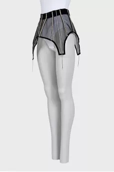 Black peplum with rhinestones