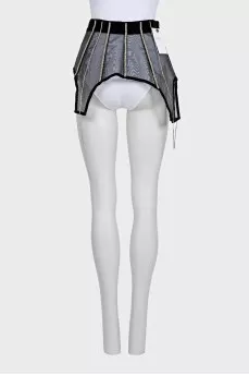 Black peplum with rhinestones