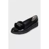 Patent black leather ballet flats