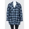 Woolen checkered short coat