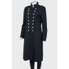 Black coat with metal buttons