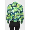 Blouse with floral print and peplum