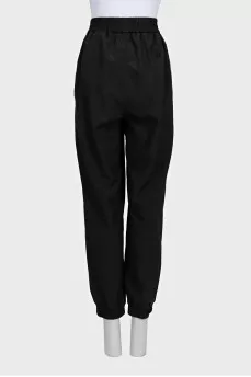Black sports trousers with elastic waistband