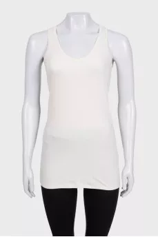 Beige straight-cut T-shirt