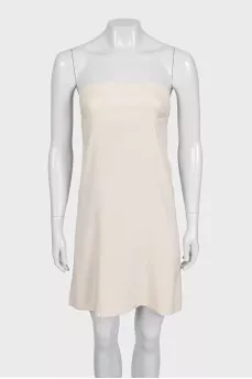 Straight cut silk mini dress