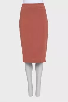 Straight-cut silk skirt