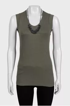 Green T-shirt with decoration