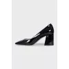 Black patent leather shoes
