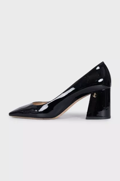 Black patent leather shoes