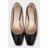 Black patent leather shoes