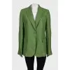 Linen straight-cut button-down jacket