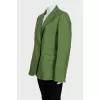 Linen straight-cut button-down jacket
