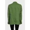 Linen straight-cut button-down jacket