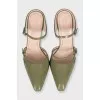 Leather sandals with transparent wedge heels