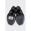 Black suede heeled sandals