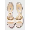 White leather sandals with decor