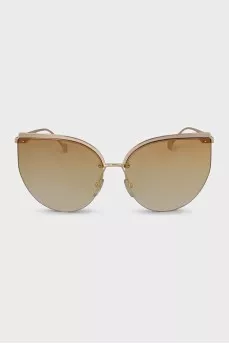 Cat eye sunglasses with gold frames