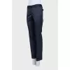 Blue straight-leg trousers with a mid-rise