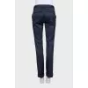 Blue straight-leg trousers with a mid-rise