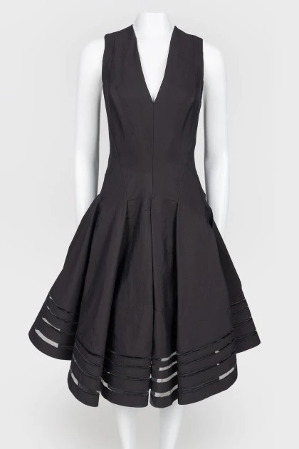 Black dress with flared skirt