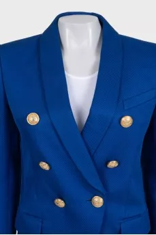 Double-breasted jacket with accent buttons