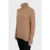 Cashmere sweater with branded patch