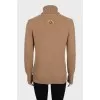 Cashmere sweater with branded patch