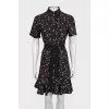 Fitted dress with printed tag
