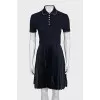 Blue pleated dress with tag