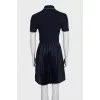 Blue pleated dress with tag