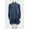 Blue denim dress with rhinestones