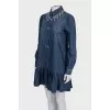 Blue denim dress with rhinestones