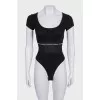 Black bodysuit with logo