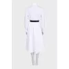 Fitted dress with a contrasting belt